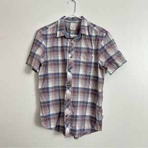 JACK O’NEILL Short Sleeve Button Shirt - Blue, Maroon.